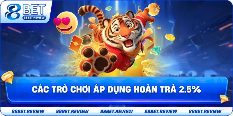 Các Trò Chơi Áp Dụng Hoàn Trả 2.5%